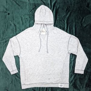 Hollister Cali. Men’s Gray Drawstring Hoodie - Size Large - Perfectly Distressed